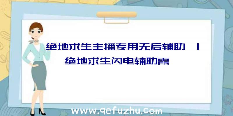 「绝地求生主播专用无后辅助」|绝地求生闪电辅助霞